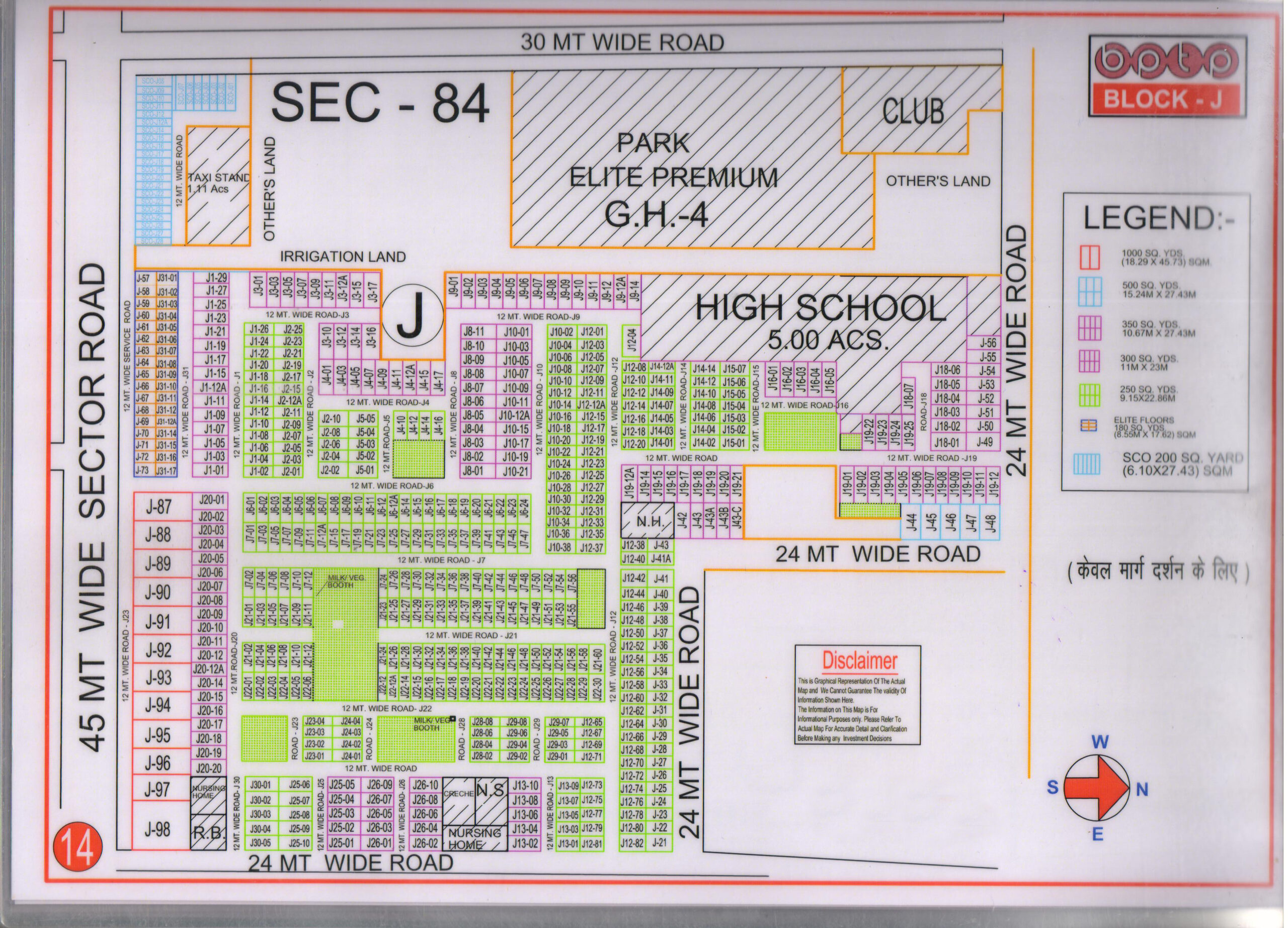 BPTP J Block Map